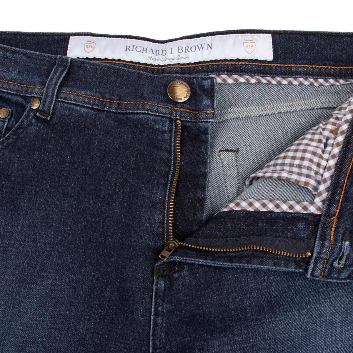 Richard J Brown - Mid Wash &#39;Milano&#39; Cotton &amp; Cashmere Regular Fit Jeans JEANS Richard J Brown