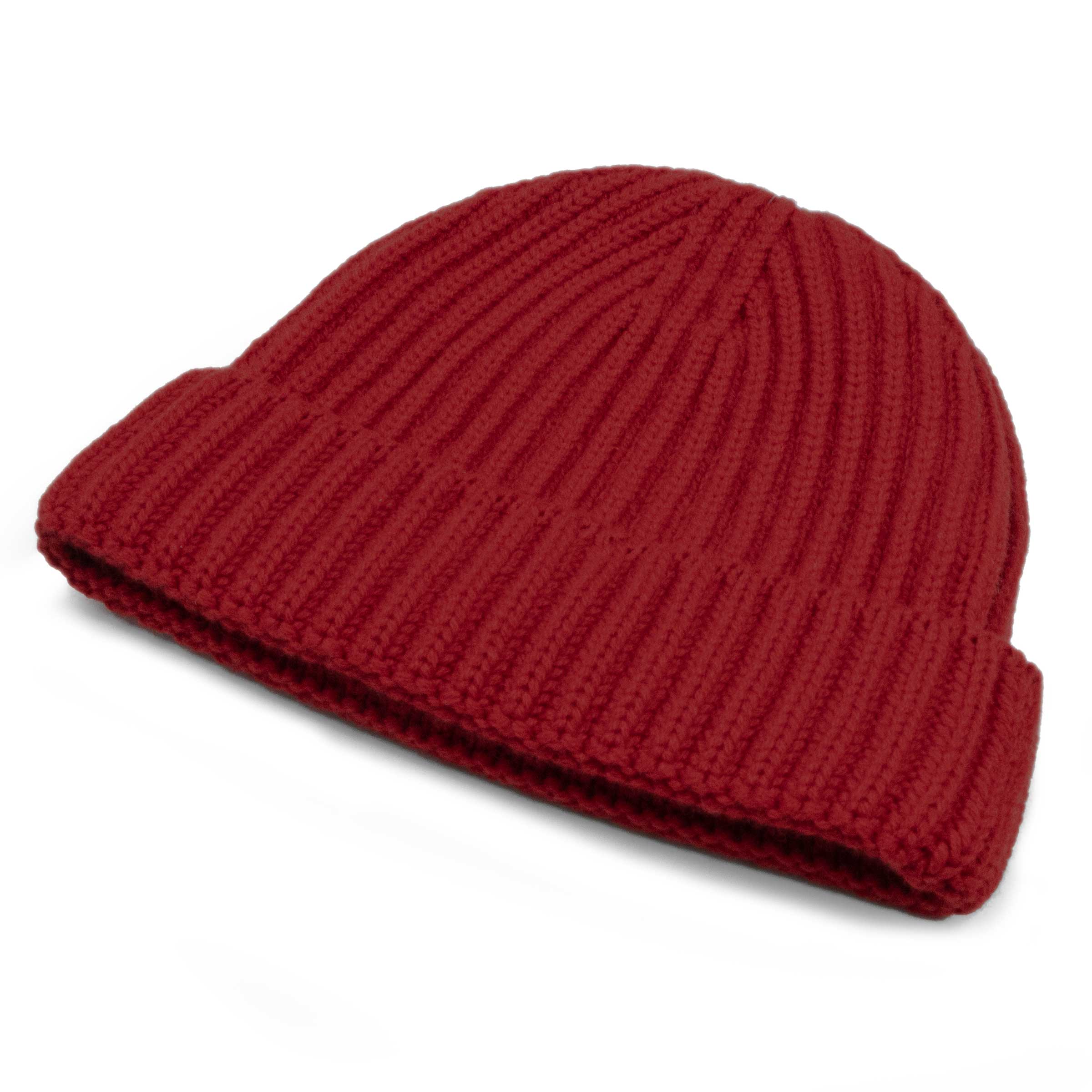 Robert Old - Fisherman Knit 8ply Cashmere Hat - Ruby Red CAPS & HATS Robert Old
