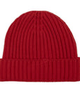 Robert Old - Fisherman Knit 8ply Cashmere Hat - Ruby Red CAPS & HATS Robert Old