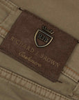 Richard J Brown - Khaki Brown Cotton Cashmere Denim 'Milano' Regular Fit Jeans JEANS Richard J Brown