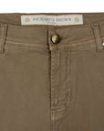 Richard J Brown - Khaki Brown Cotton Cashmere Denim 'Milano' Regular Fit Jeans JEANS Richard J Brown