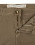 Richard J Brown - Khaki Brown Cotton Cashmere Denim 'Milano' Regular Fit Jeans JEANS Richard J Brown