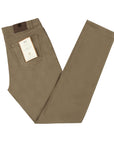 Richard J Brown - Khaki Brown Cotton Cashmere Denim 'Milano' Regular Fit Jeans JEANS Richard J Brown
