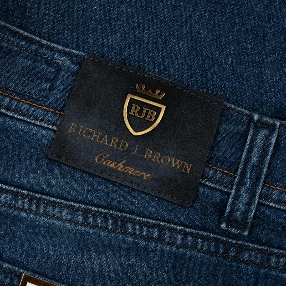 Richard J Brown - Mid Wash Cotton Cashmere Denim 'Milano' Regular Fit Jeans JEANS Richard J Brown