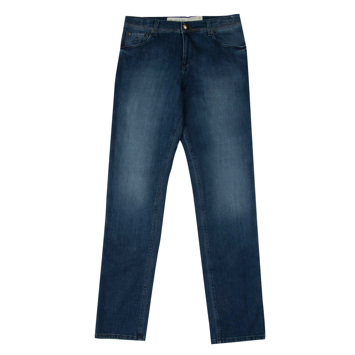 Richard J Brown - Mid Wash Cotton Cashmere Denim 'Milano' Regular Fit Jeans JEANS Richard J Brown