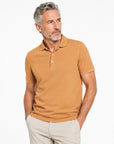 Robert Old - Caramel Brown Piqué Cotton Short Sleeve Polo Shirt S/S POLOS Robert Old