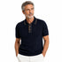 Navy Accented Ribbed Cotton Polo Shirt S/S POLOS Robert Old