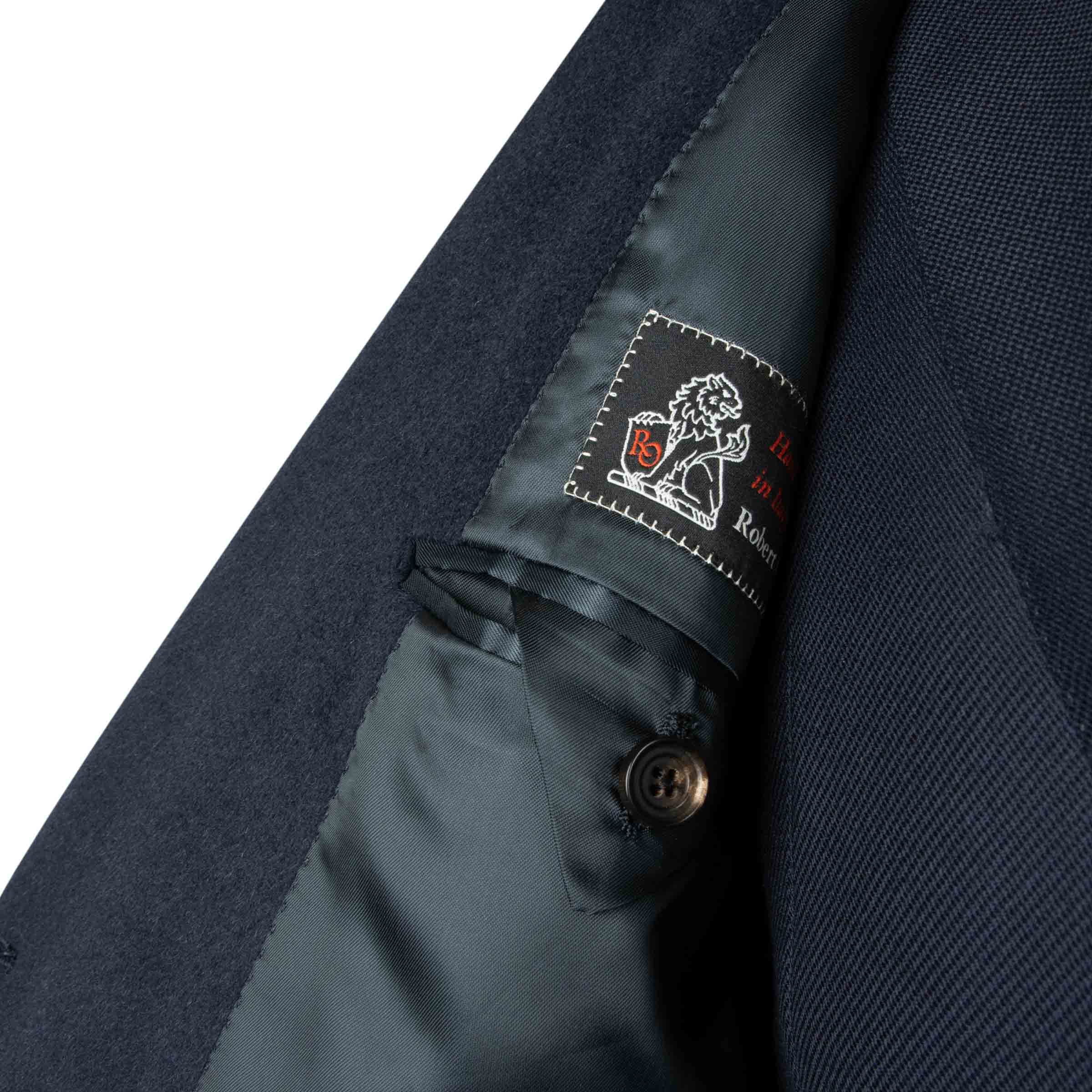 Robert Old - Navy Camel Hair Double-Breasted Overcoat crafted with Loro Piana Fabric OVERCOATS 