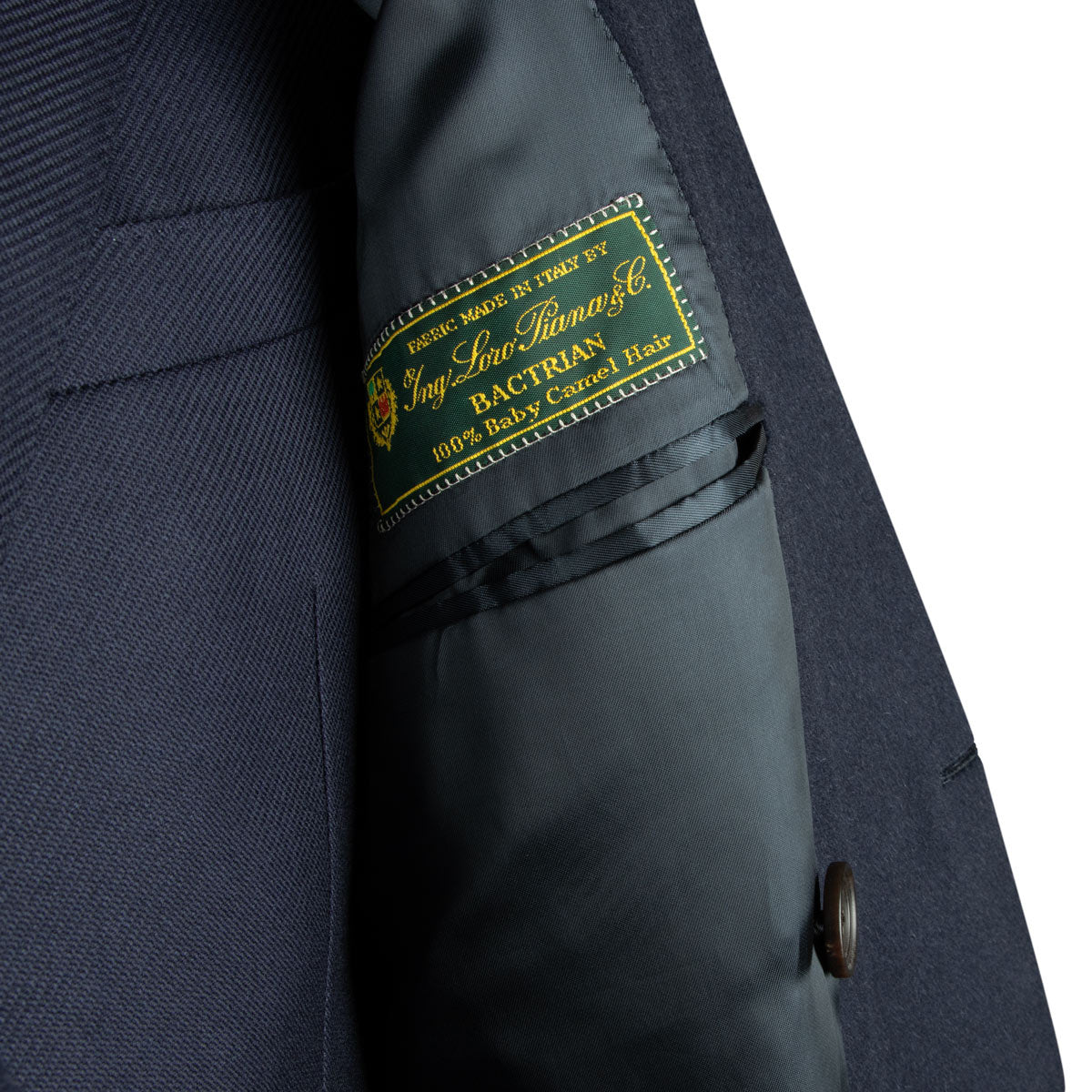 Robert Old - Navy Camel Hair Double-Breasted Overcoat crafted with Loro Piana Fabric OVERCOATS 
