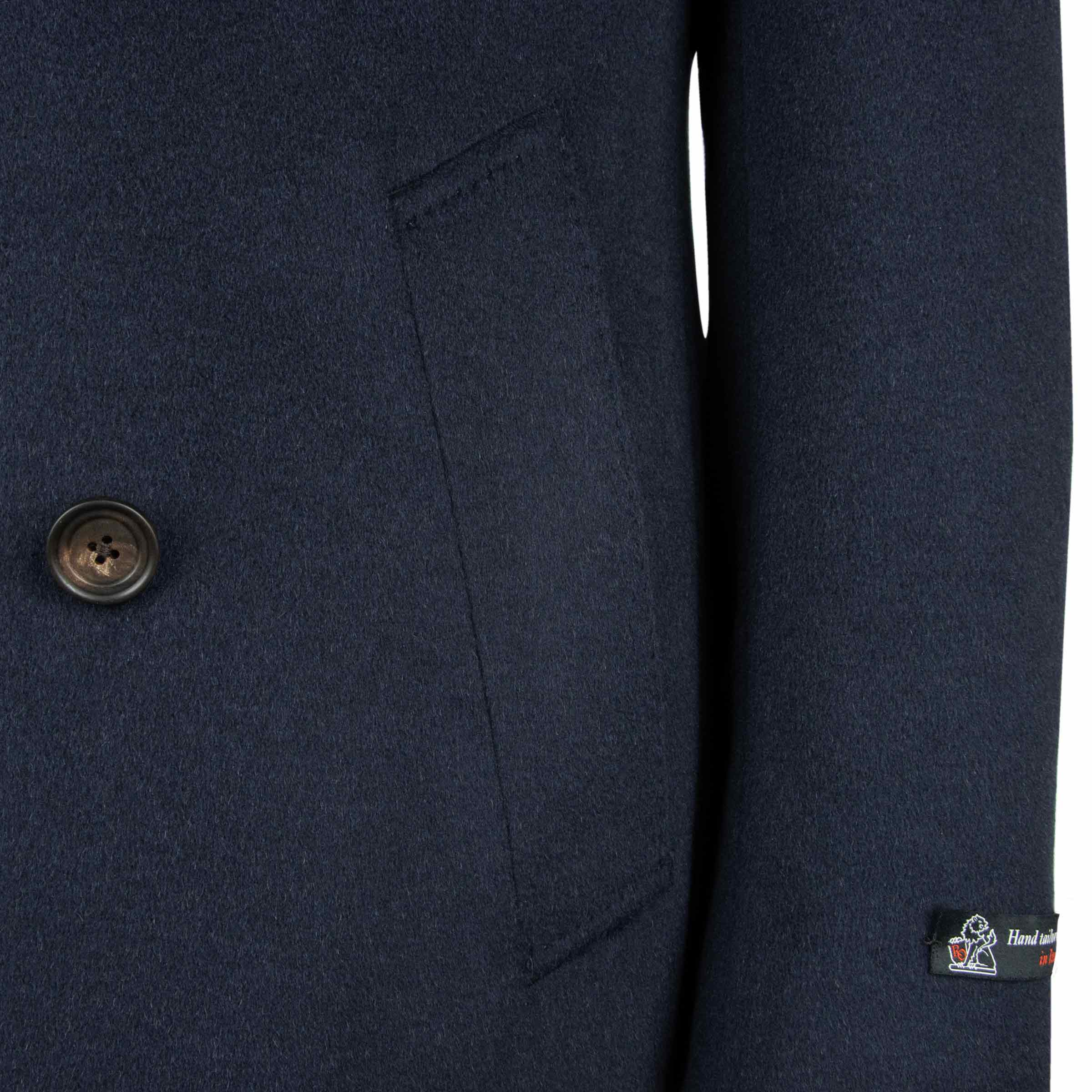 Robert Old - Navy Camel Hair Double-Breasted Overcoat crafted with Loro Piana Fabric OVERCOATS 