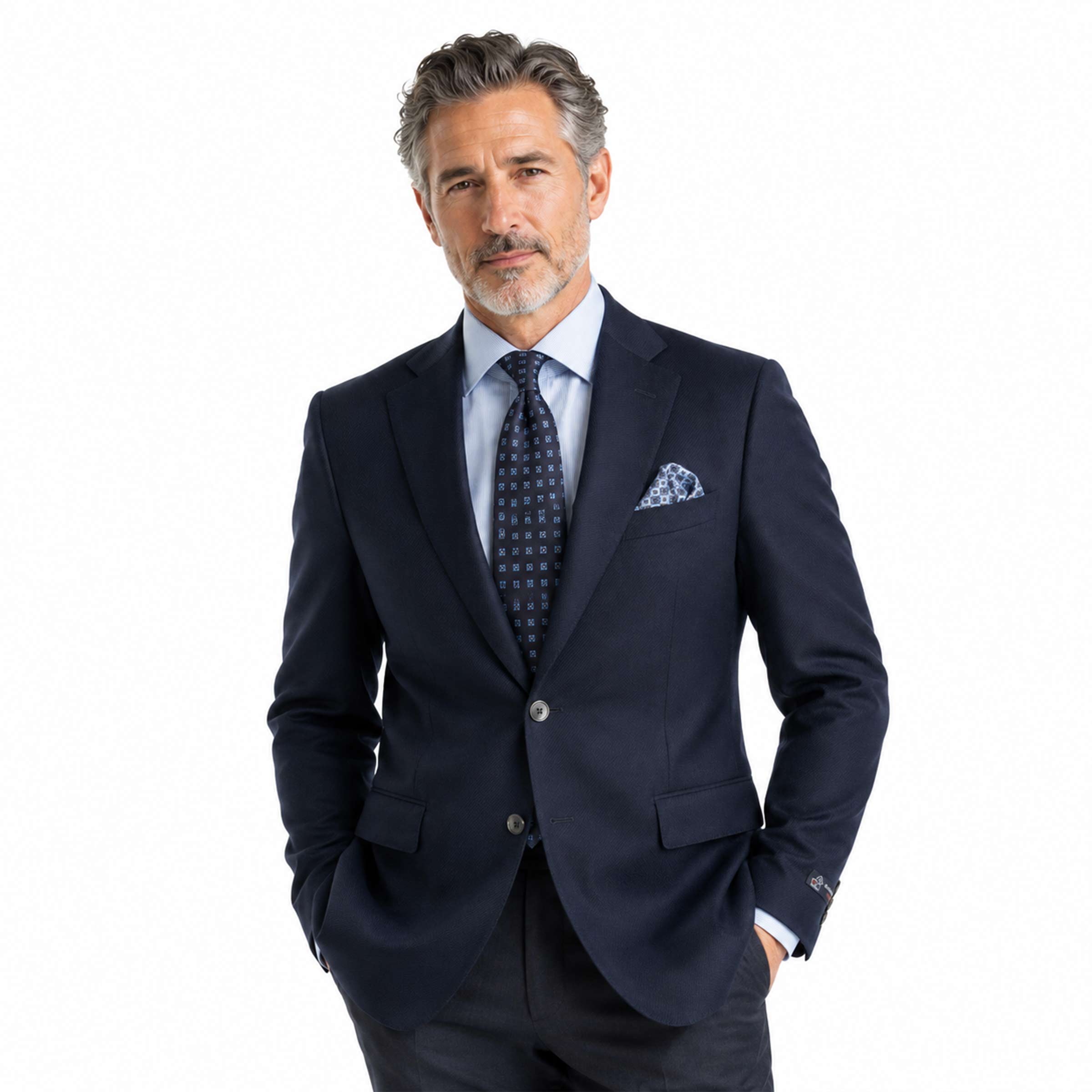 Robert Old - Navy Wool & Cashmere Twill Blazer JACKETS Robert Old