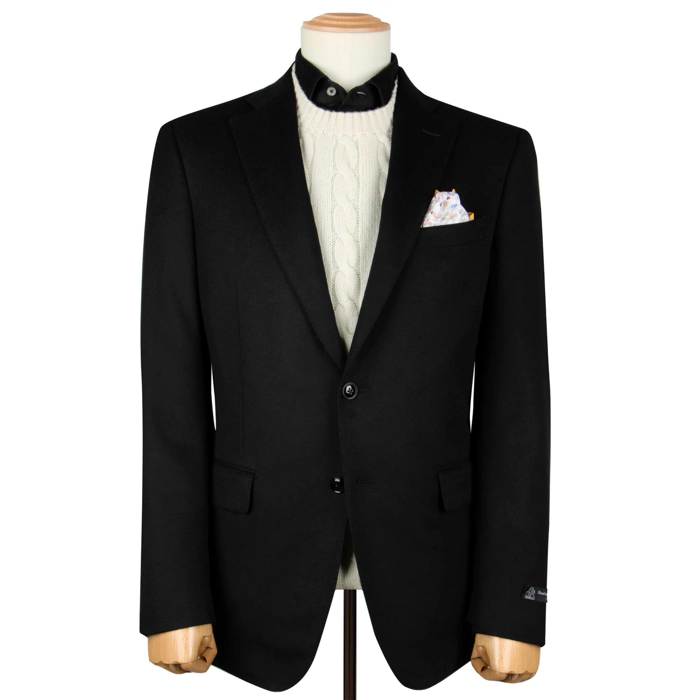 Robert Old - Black Pure Cashmere Jacket crafted with Loro Piana Fabric JACKETS Robert Old