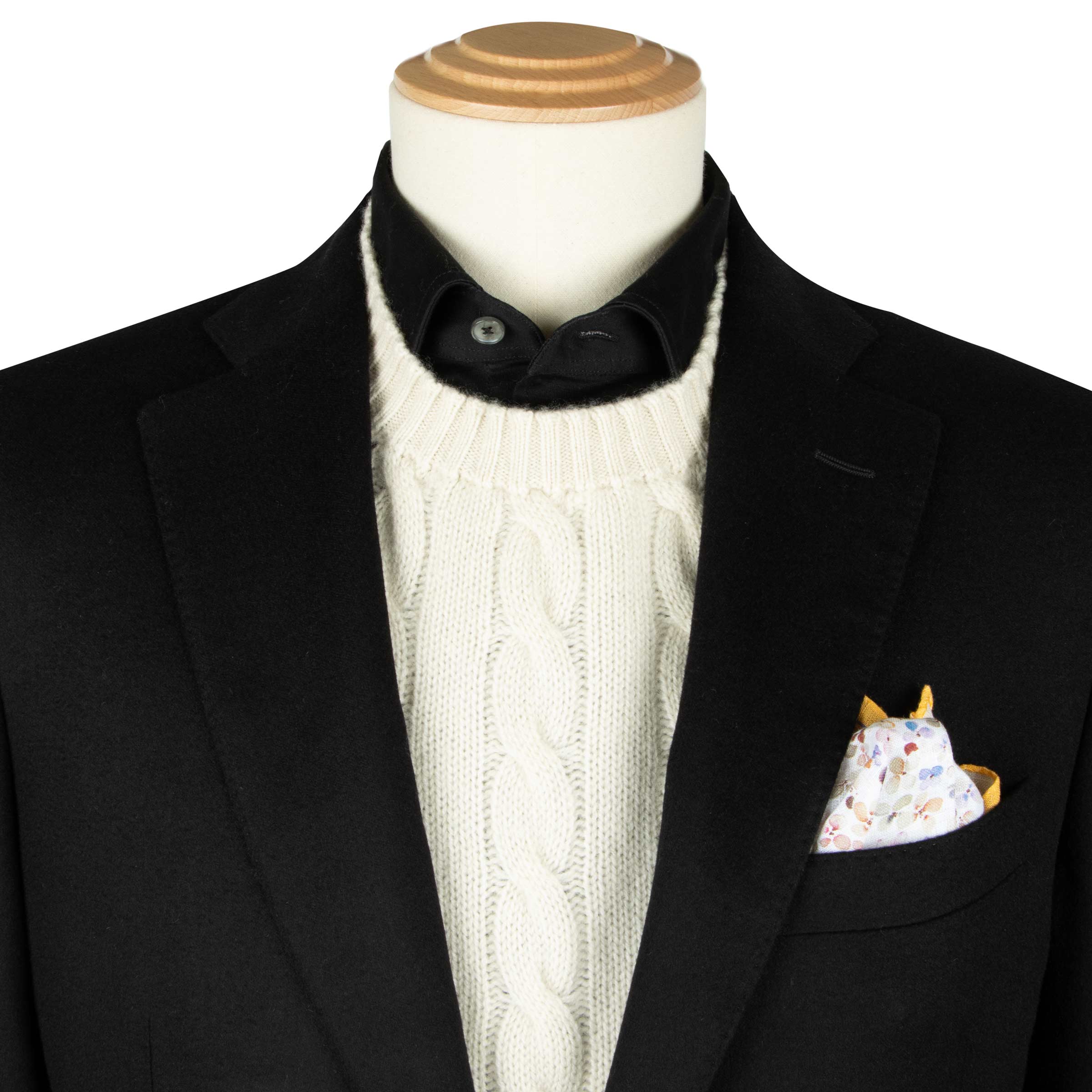 Robert Old - Black Pure Cashmere Jacket crafted with Loro Piana Fabric JACKETS Robert Old