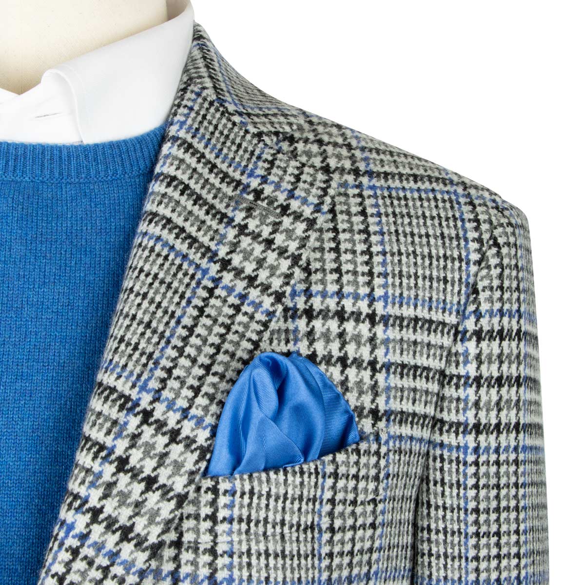 Robert Old - Grey & Blue Prince of Wales Check Wool Jacket JACKETS Robert Old