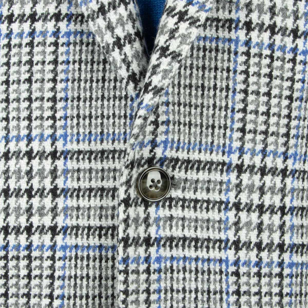 Robert Old - Grey &amp; Blue Prince of Wales Check Wool Jacket JACKETS Robert Old