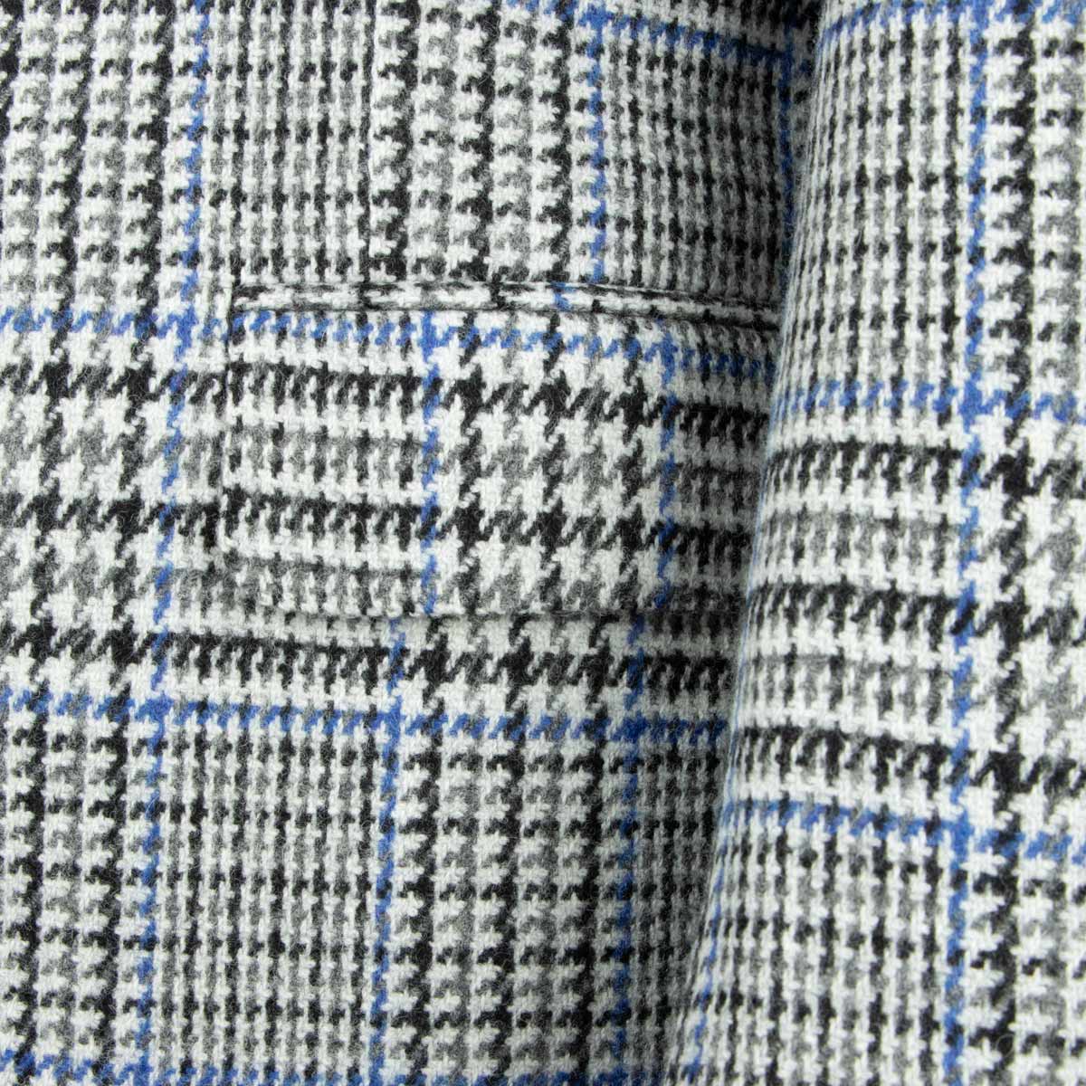 Robert Old - Grey &amp; Blue Prince of Wales Check Wool Jacket JACKETS Robert Old