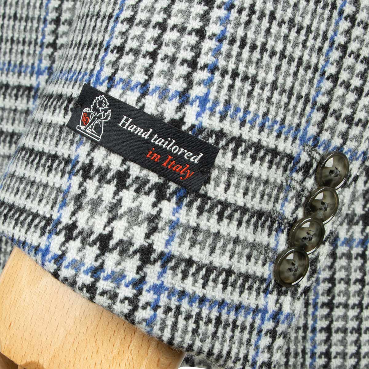 Robert Old - Grey &amp; Blue Prince of Wales Check Wool Jacket JACKETS Robert Old