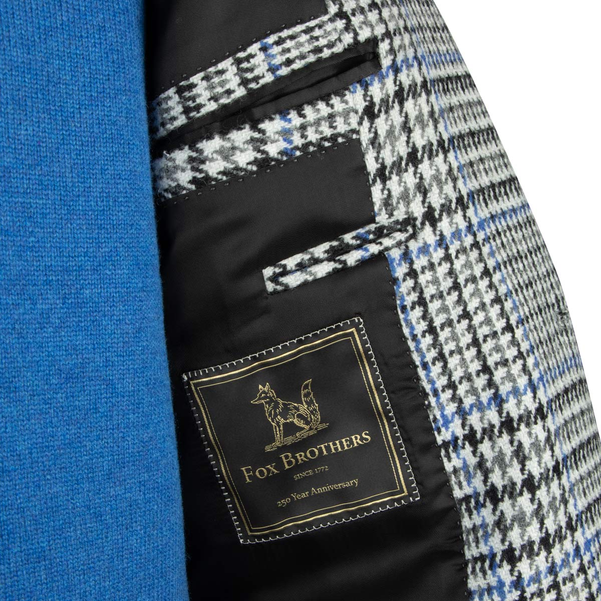 Robert Old - Grey &amp; Blue Prince of Wales Check Wool Jacket JACKETS Robert Old