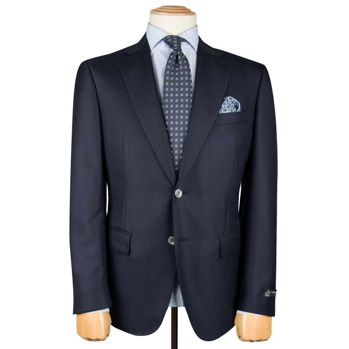 Navy Wool & Cashmere Twill Blazer JACKETS Robert Old