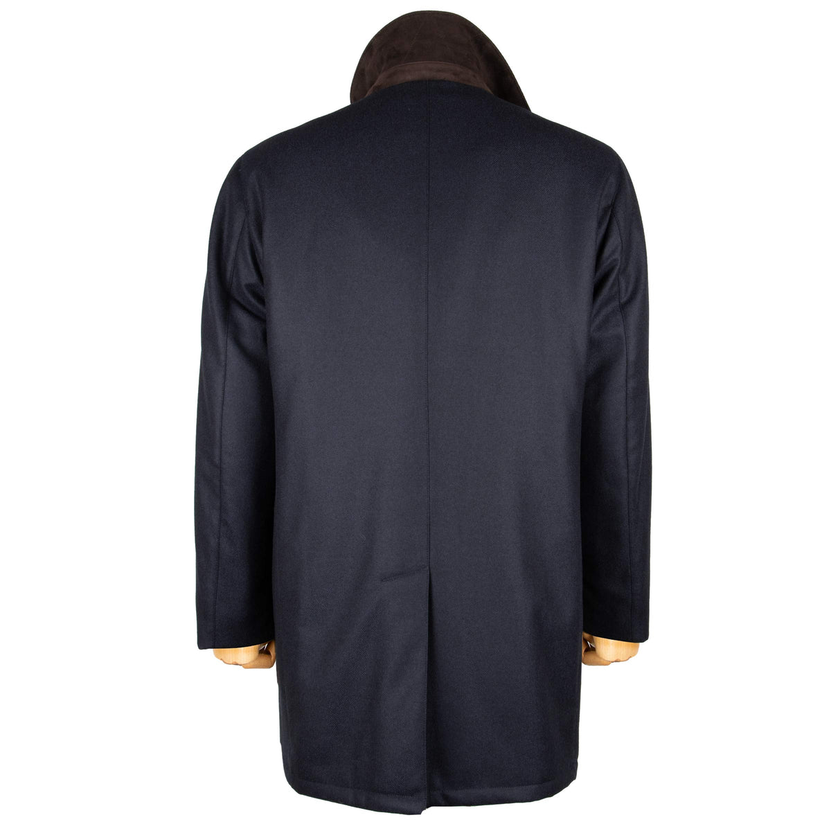 Navy Water Repellent Overcoat Crafted With Wool & Cashmere Fabric OVERCOATS Robert Old