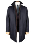 Robert Old - Navy Button Down Coat Crafted with a Loro Piana Green Storm System Wool & Cashmere Fabric OVERCOATS Robert Old