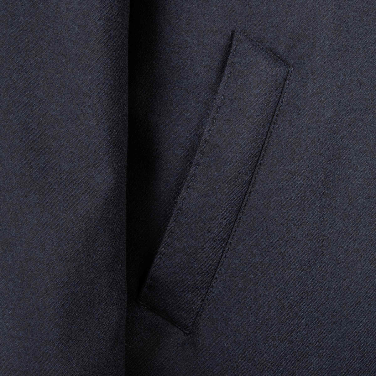 Navy Water Repellent Overcoat Crafted With Wool &amp; Cashmere Fabric OVERCOATS Robert Old