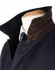 Robert Old - Navy Button Down Coat Crafted with a Loro Piana Green Storm System Wool & Cashmere Fabric OVERCOATS Robert Old