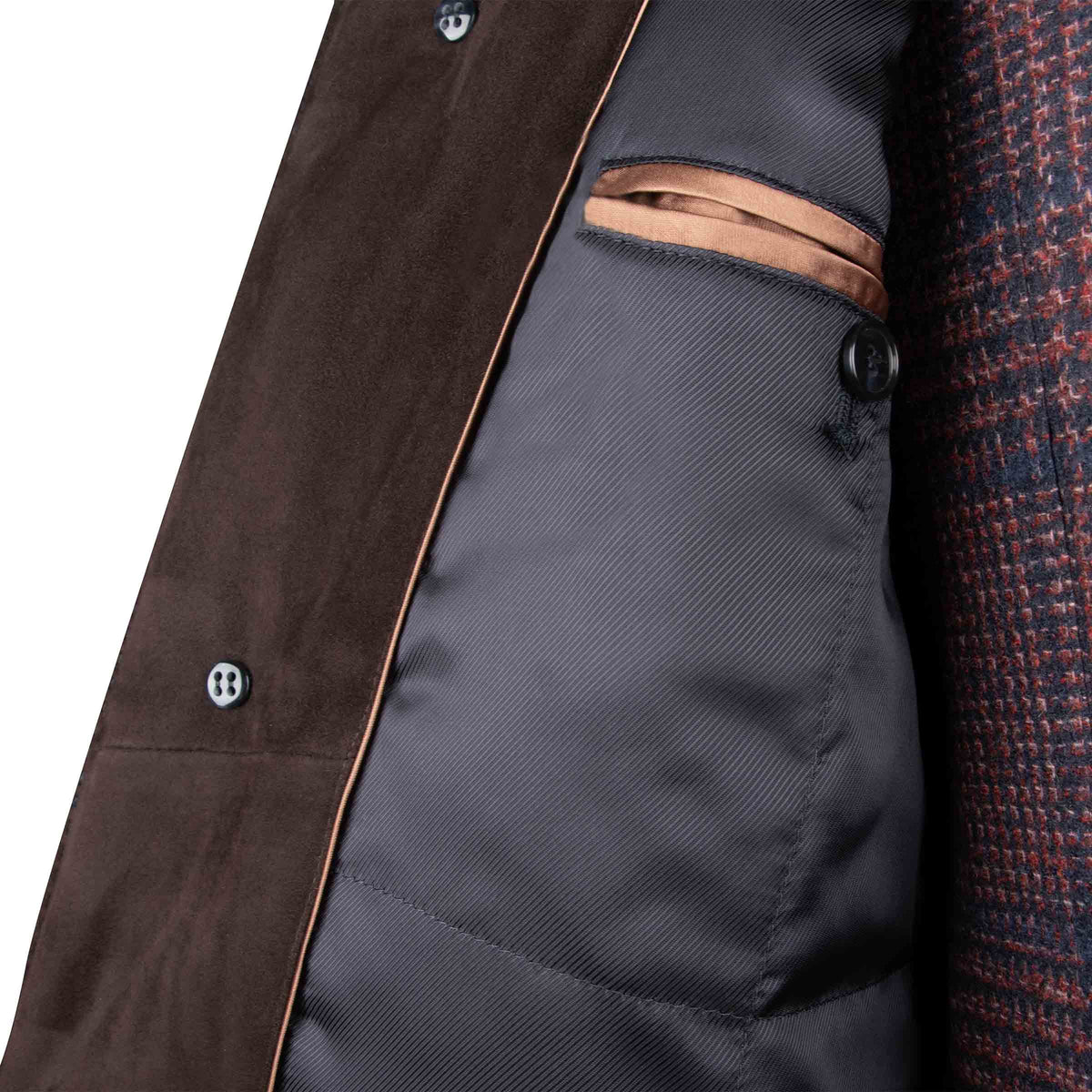Navy Water Repellent Overcoat Crafted With Wool &amp; Cashmere Fabric OVERCOATS Robert Old