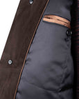 Robert Old - Navy Button Down Coat Crafted with a Loro Piana Green Storm System Wool & Cashmere Fabric OVERCOATS Robert Old