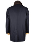 Robert Old - Navy Button Down Coat Crafted with a Loro Piana Green Storm System Wool & Cashmere Fabric OVERCOATS Robert Old