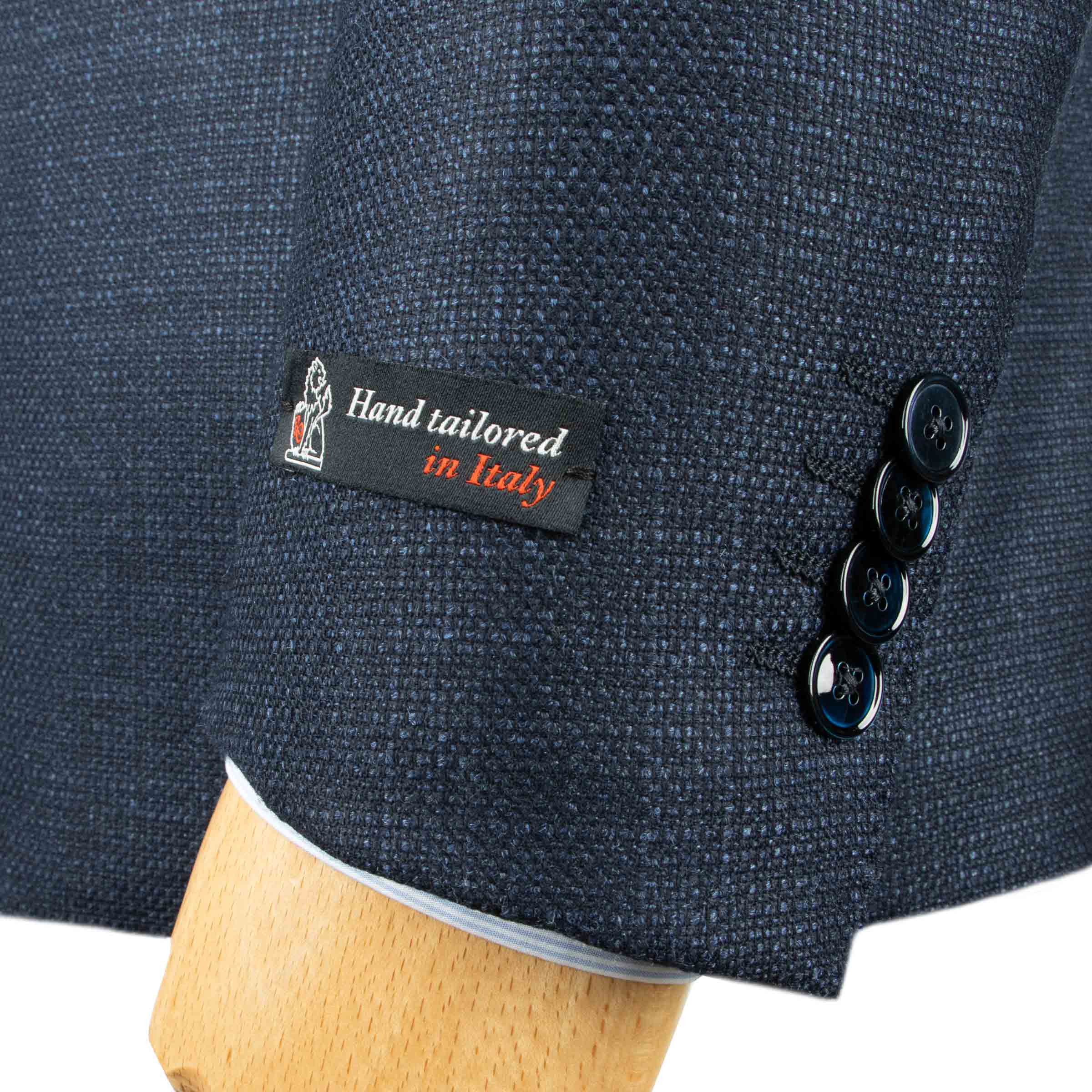 Robert Old - Navy Weave Wool &amp; Silk Jacket crafted with Loro Piana Fabric JACKETS Robert Old