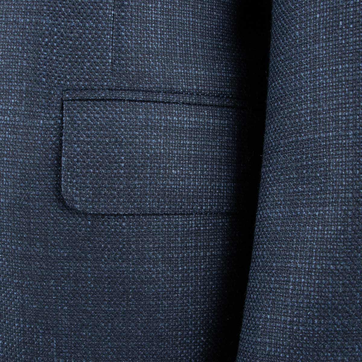 Robert Old - Navy Weave Wool &amp; Silk Jacket crafted with Loro Piana Fabric JACKETS Robert Old
