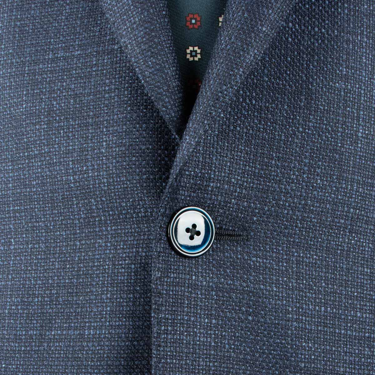 Robert Old - Navy Weave Wool &amp; Silk Jacket crafted with Loro Piana Fabric JACKETS Robert Old
