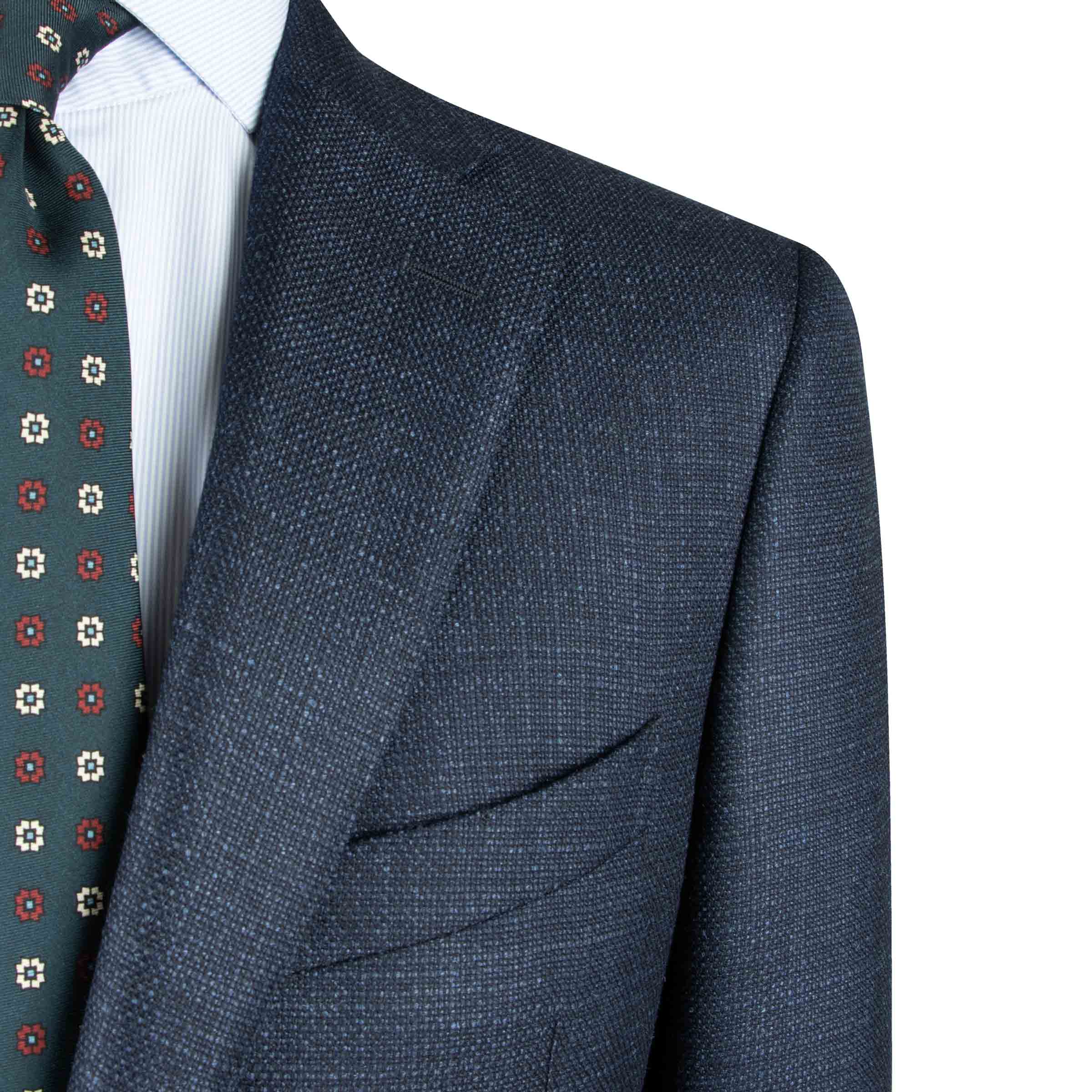 Robert Old - Navy Weave Wool & Silk Jacket crafted with Loro Piana Fabric JACKETS Robert Old
