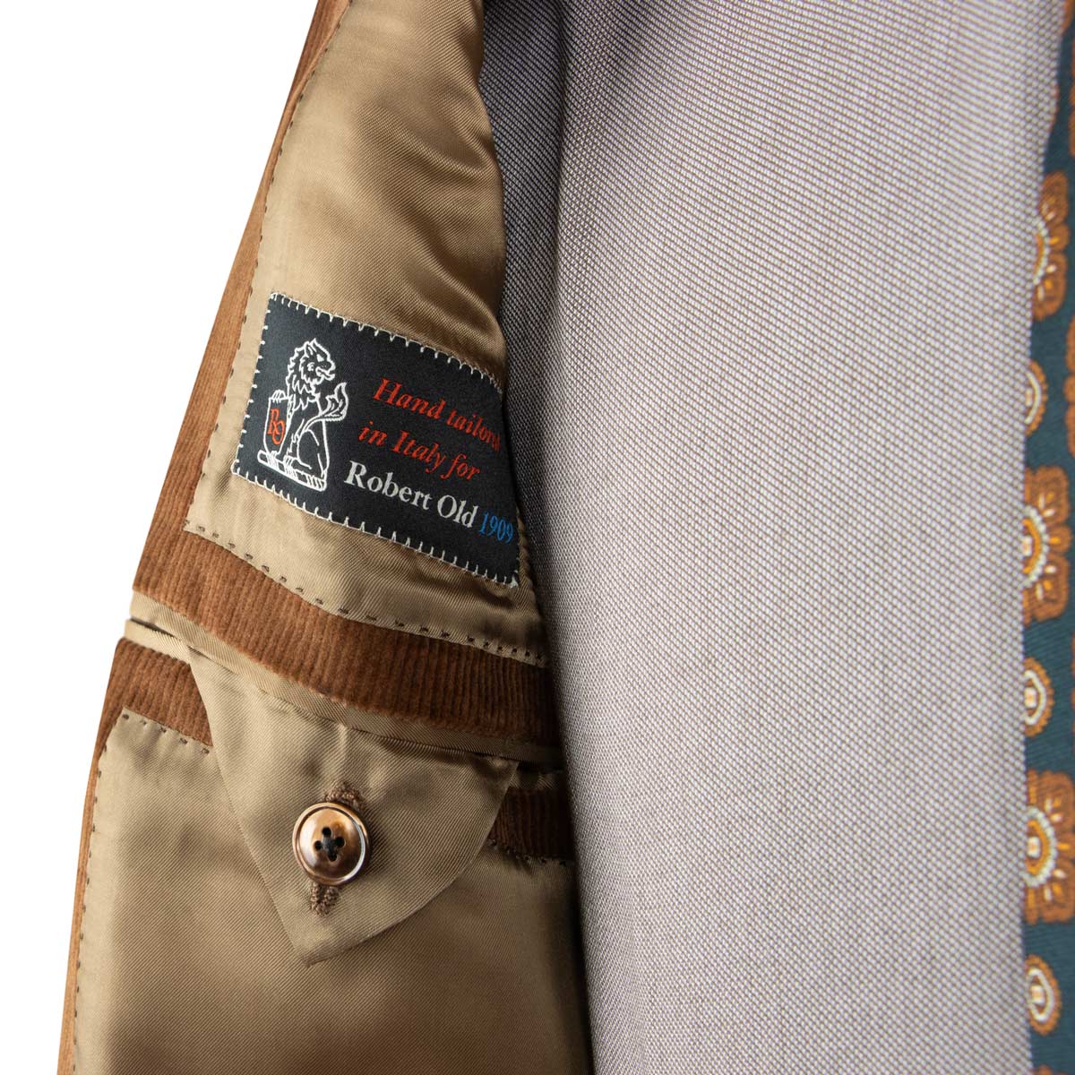 Robert Old - Vintage Vicuna Tan Cotton &amp; Wool Corduroy Jacket Crafted In Italy JACKETS Robert Old