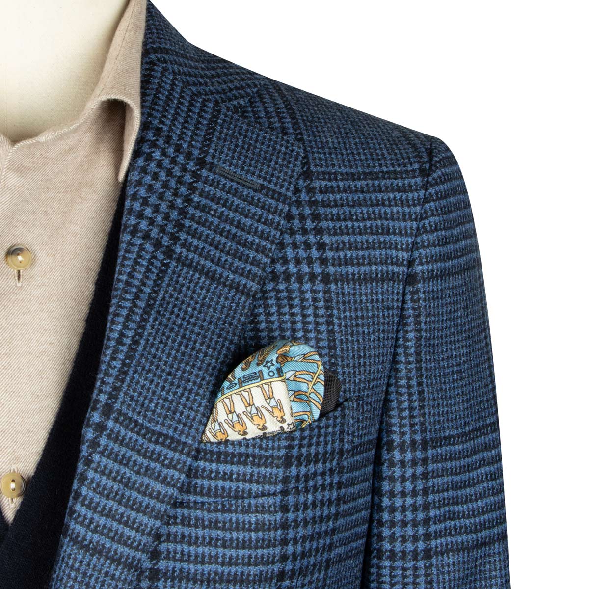 Robert Old - Blue Window Pane Check Wool Jacket JACKETS Robert Old