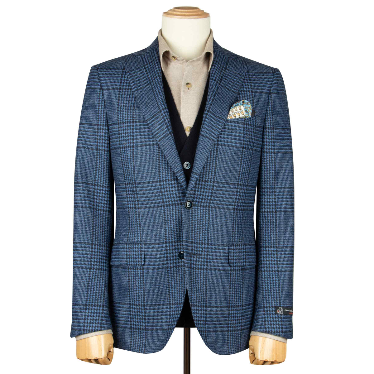 Blue Window Pane Check Wool Jacket JACKETS Robert Old