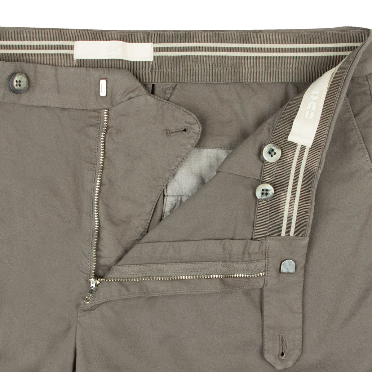 Robert Old - Mud Brown Cotton Linen Stretch Pleat Chino Shorts SHORTS Robert Old