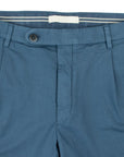 Robert Old - Navy Blue Cotton Linen Stretch Pleat Chino Shorts SHORTS Robert Old