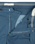 Robert Old - Navy Blue Cotton Linen Stretch Pleat Chino Shorts SHORTS Robert Old