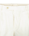 Robert Old - Off White Cotton Linen Stretch Pleat Chino Shorts SHORTS Robert Old