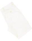 Robert Old - Off White Cotton Linen Stretch Pleat Chino Shorts SHORTS Robert Old