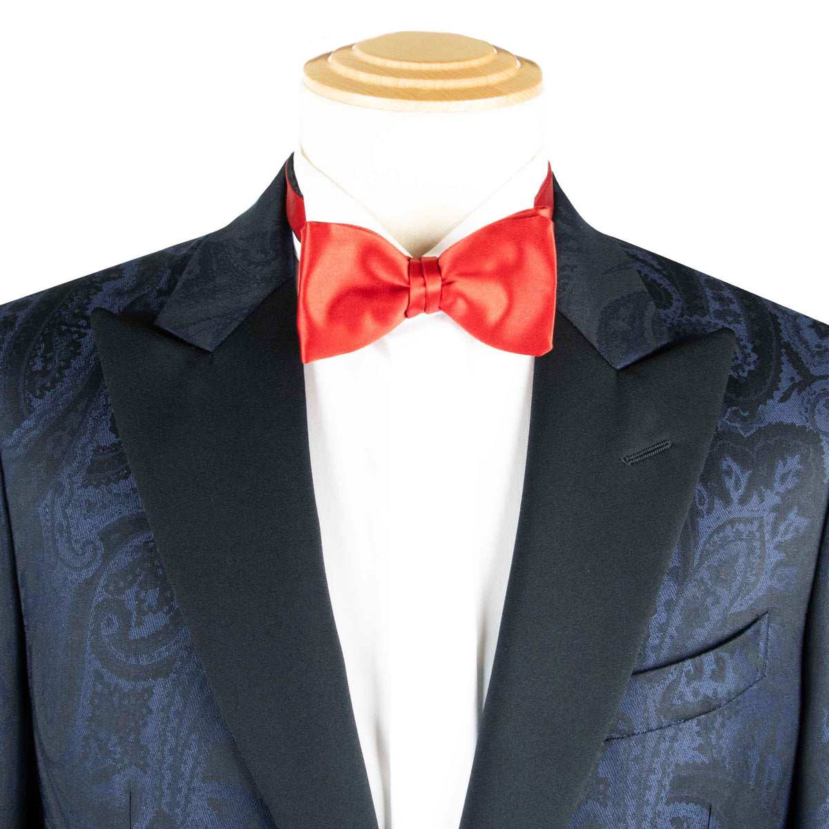 Royal Blue & Black Paisley Wool & Silk Jacquard Tuxedo Jacket JACKETS Robert Old