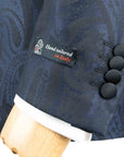 Robert Old - Royal Blue & Black Paisley Wool & Silk Jacquard Tuxedo Jacket JACKETS Robert Old