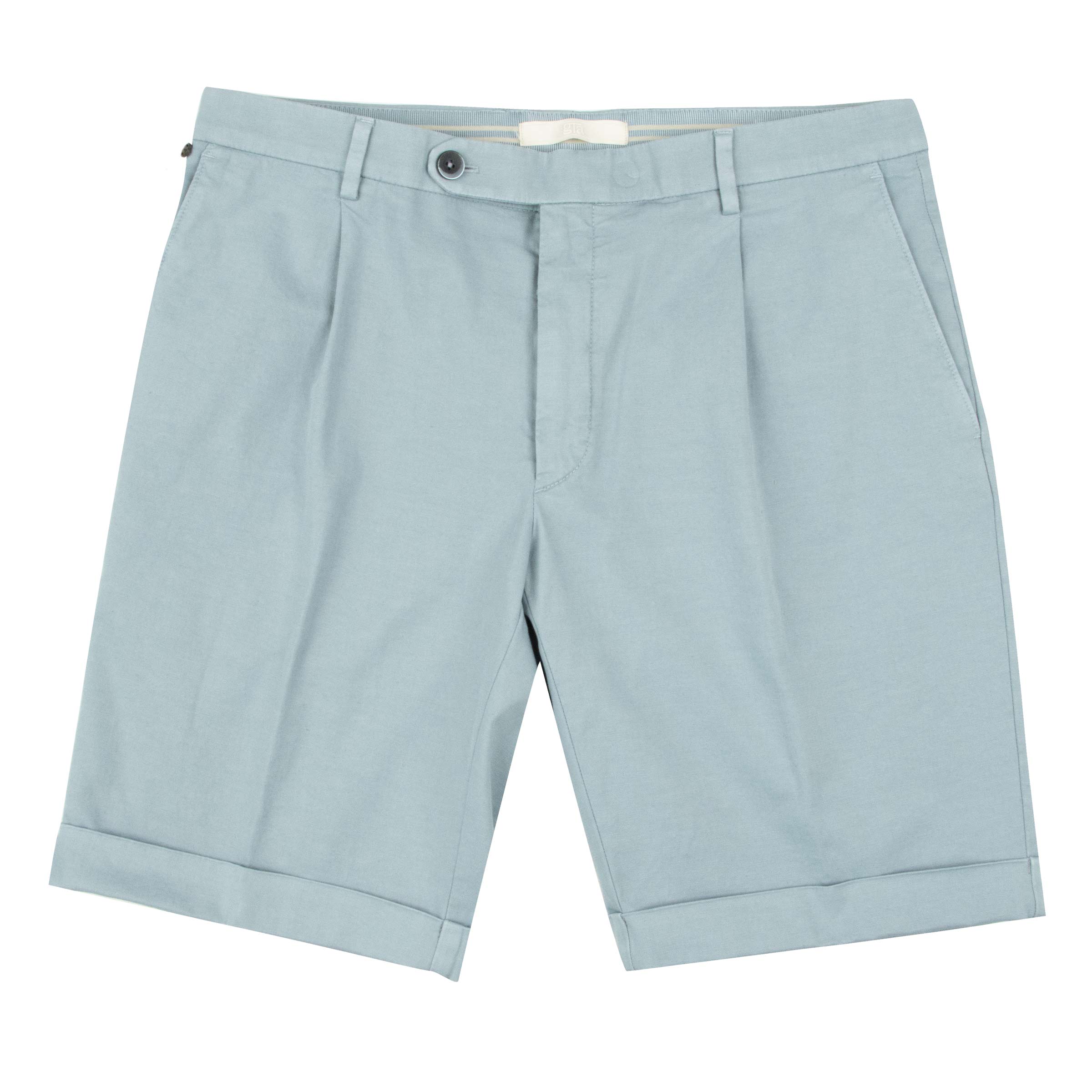 Robert Old - Powder Blue Cotton Linen Stretch Pleat Chino Shorts SHORTS Robert Old