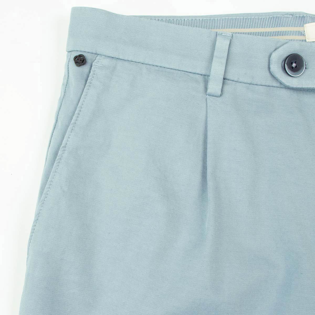 Robert Old - Powder Blue Cotton Linen Stretch Pleat Chino Shorts SHORTS Robert Old
