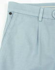 Robert Old - Powder Blue Cotton Linen Stretch Pleat Chino Shorts SHORTS Robert Old