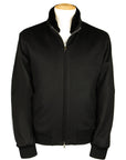 Black Pure Cashmere Water Repellent Italian Bomber Jacket BLOUSONS Robert Old