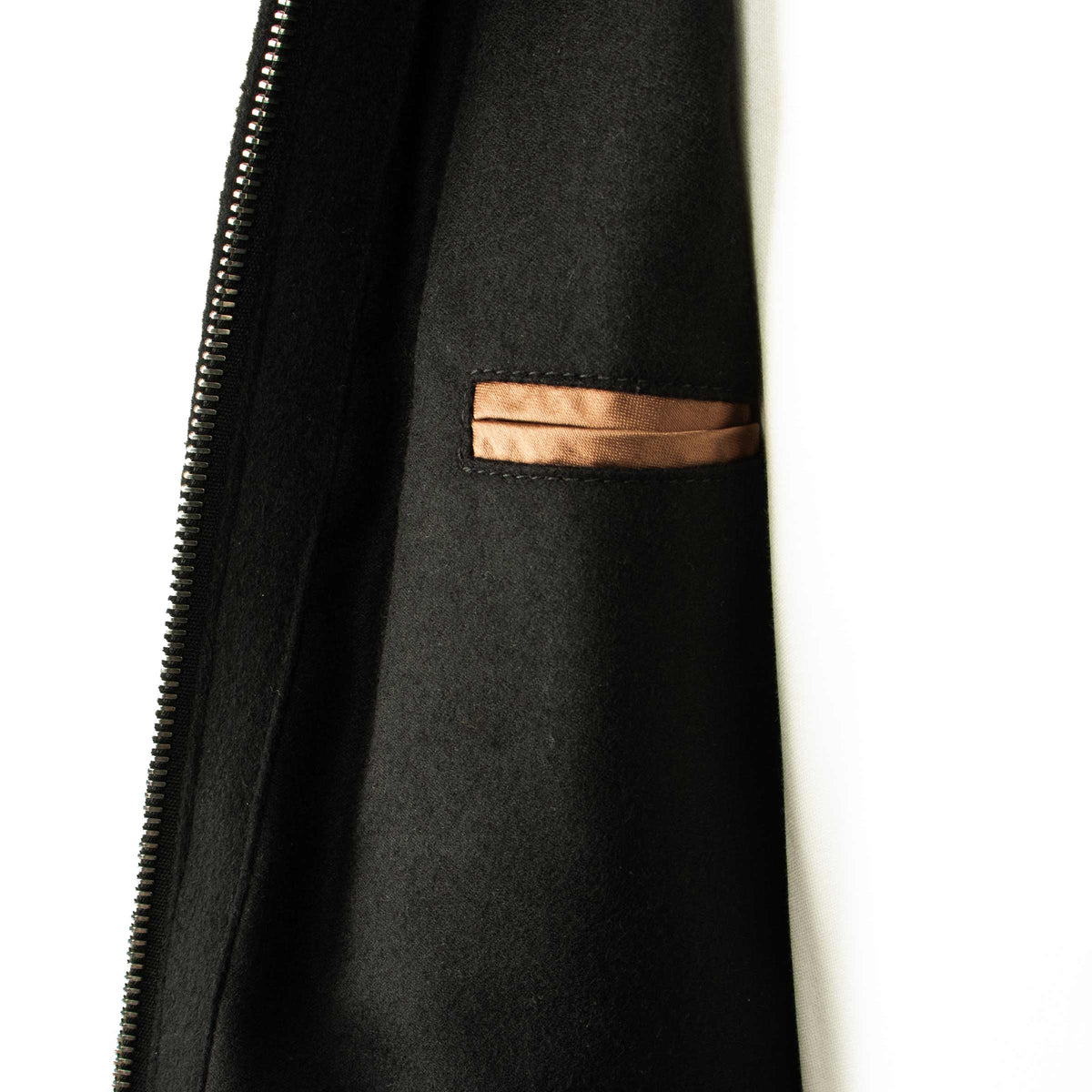 Black Pure Cashmere Water Repellent Italian Bomber Jacket BLOUSONS Robert Old