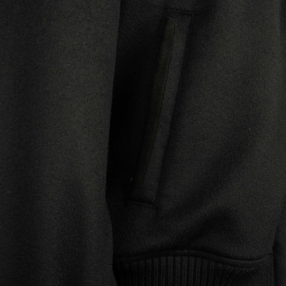 Black Pure Cashmere Water Repellent Italian Bomber Jacket BLOUSONS Robert Old